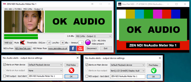 ZEN NDI No Audio Meter with relay control and audio alerts